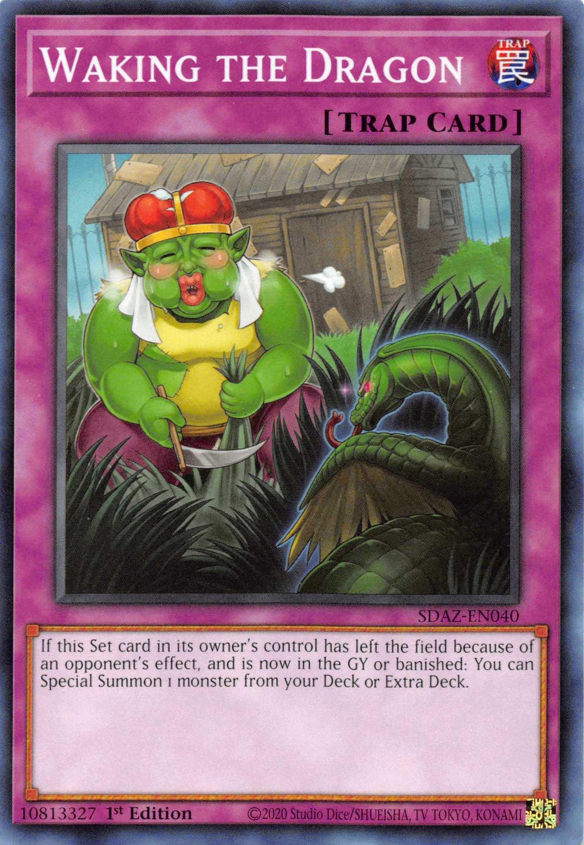 1st Edition, Common, Normal Trap, Structure Deck: Albaz Strike, Trap Waking the Dragon [SDAZ-EN040] Common - Trading Card World