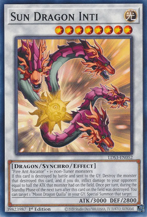 1st Edition, Common, Dragon, Legendary Duelists: Season 3, Light, Synchro/Effect Monster Sun Dragon Inti [LDS3-EN052] Common - Trading Card World