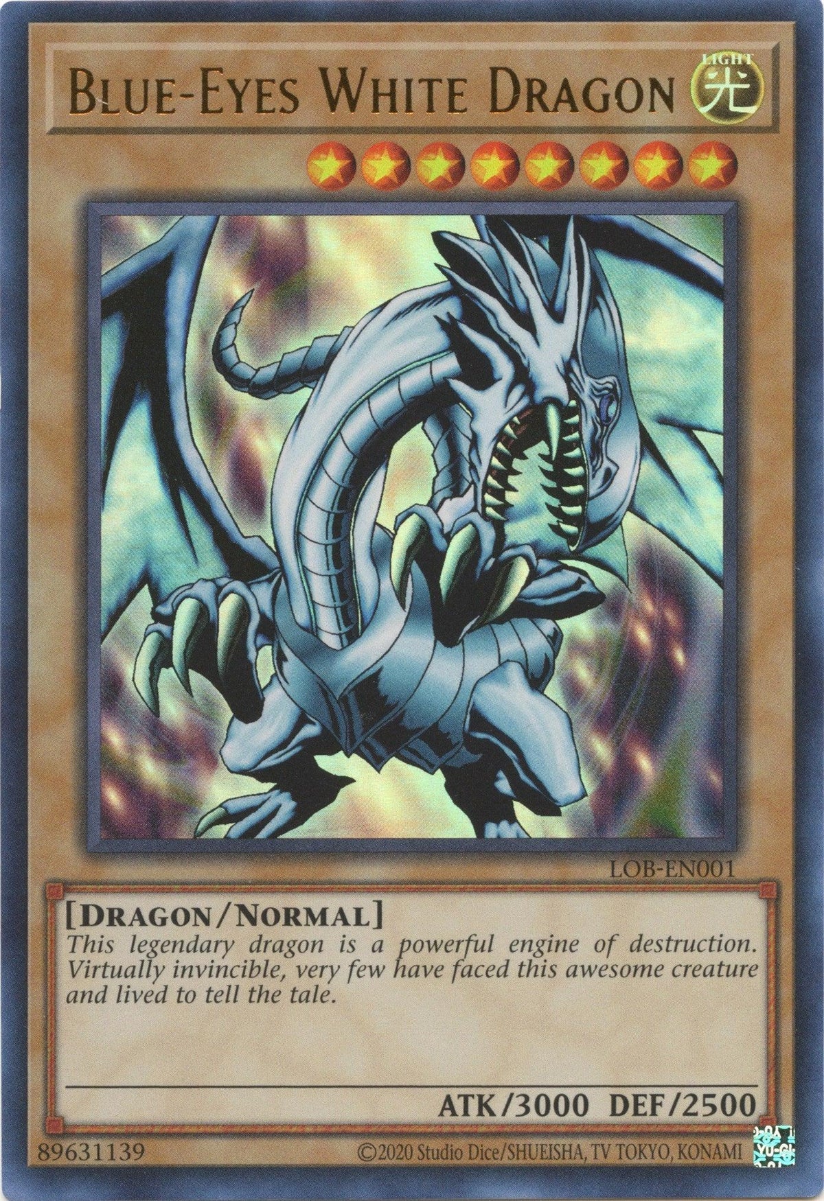 Dragon, Legend of Blue Eyes White Dragon (25th Anniversary Edition), Light, Normal Monster, Ultra Rare, Unlimited Blue-Eyes White Dragon (25th Anniversary) [LOB-EN001] Ultra Rare - Trading Card World