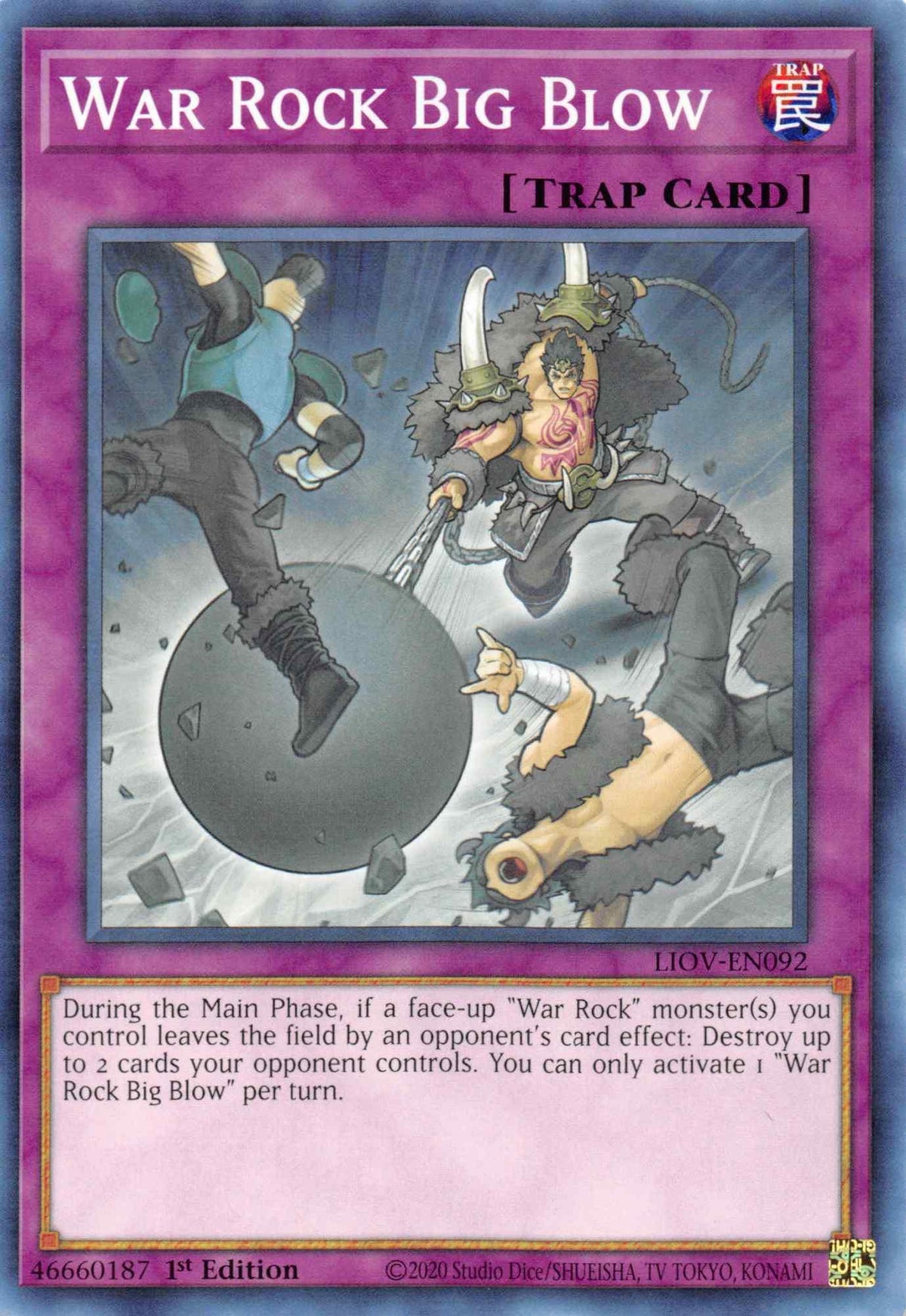 1st Edition, Common, Lightning Overdrive, Normal Trap, Trap War Rock Big Blow [LIOV-EN092] Common - Trading Card World