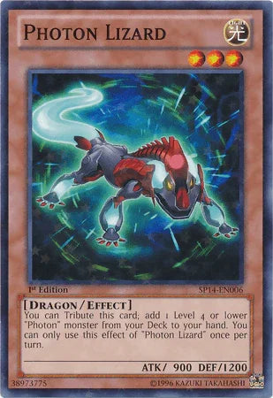1st Edition, Dragon, Effect Monster, Light, Star Pack 2014, Starfoil Rare Photon Lizard [SP14-EN006] Starfoil Rare - Trading Card World