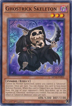 1st Edition, 2014 Mega-Tins Mega Pack, Common, Dark, Effect Monster, Zombie Ghostrick Skeleton [MP14-EN205] Common - Trading Card World