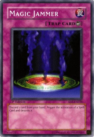 1st Edition, Common, Counter Trap, Structure Deck: Warrior's Triumph, Trap Magic Jammer [SD5-EN034] Common - Trading Card World