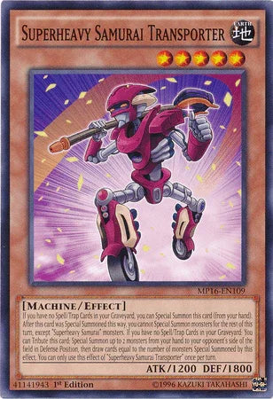 1st Edition, 2016 Mega-Tins Mega Pack, Common, Earth, Effect Monster, Machine, Unlimited Superheavy Samurai Transporter [MP16-EN109] Common - Trading Card World