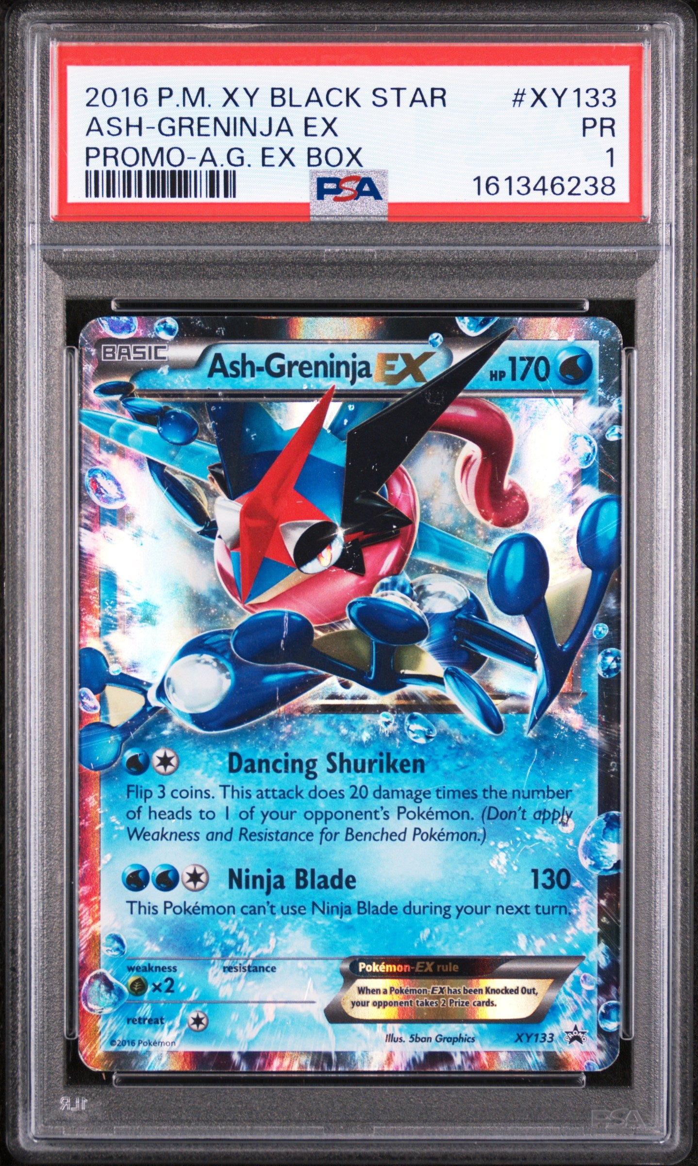 PSA 1 Ash-Greninja EX (A.G. Ex Box) #XY133 · XY Black Star Promos · 2016 — front