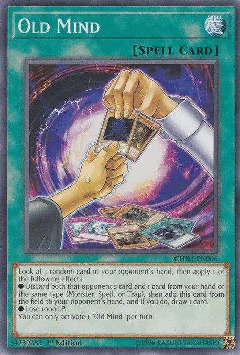 1st Edition, Chaos Impact, Common, Normal Spell, Spell, Unlimited Old Mind [CHIM-EN066] Common - Trading Card World