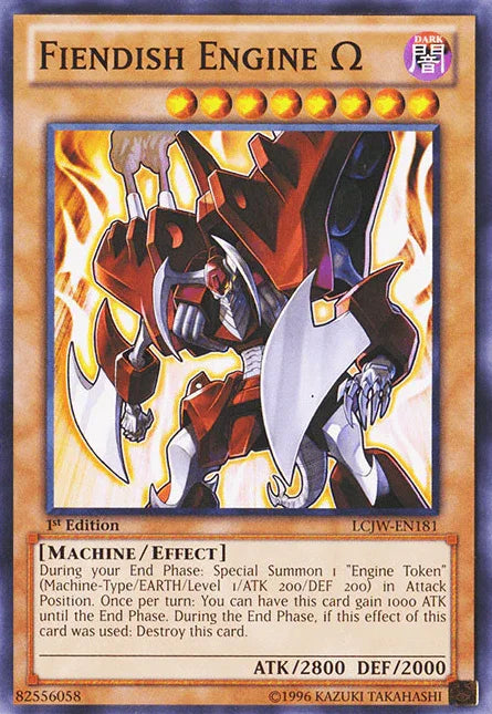 1st Edition, Common, Dark, Effect Monster, Legendary Collection 4: Joey's World, Machine Fiendish Engine Omega [LCJW-EN181] Common - Trading Card World