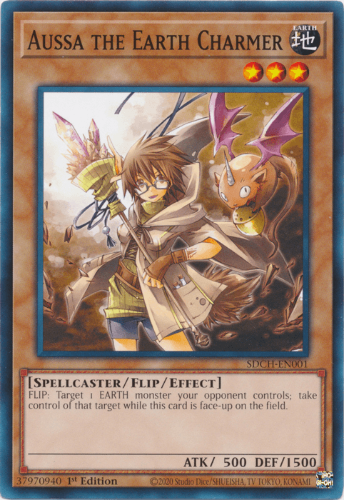 1st Edition, Common, Earth, Flip/Effect Monster, Spellcaster, Structure Deck: Spirit Charmers Aussa the Earth Charmer [SDCH-EN001] Common - Trading Card World