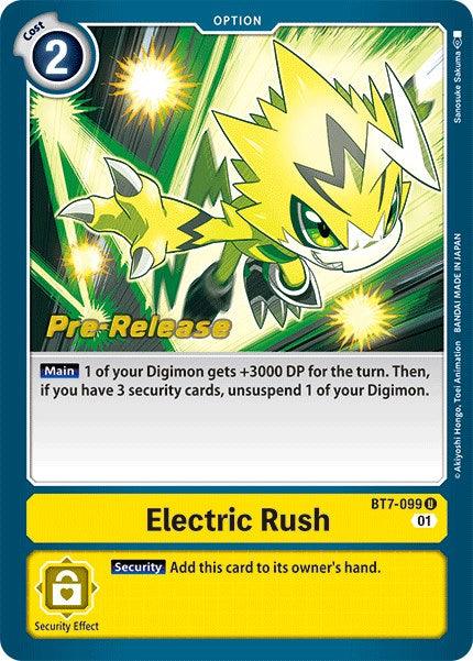 BT7-099, Next Adventure Pre-Release Cards, Option, Uncommon, Yellow Electric Rush [BT7-099] [Next Adventure Pre-Release Cards] - Trading Card World