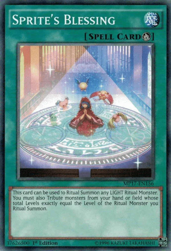 1st Edition, 2017 Mega-Tins Mega Pack, Common, Ritual Spell, Spell Sprite's Blessing [MP17-EN156] Common - Trading Card World