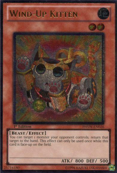 1st Edition, Beast, Earth, Effect Monster, Photon Shockwave, Ultimate Rare, Unlimited Wind-Up Kitten [PHSW-EN026] Ultimate Rare - Trading Card World