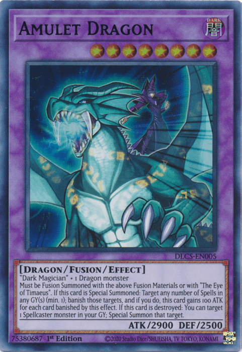 1st Edition, Dark, Dragon, Dragons of Legend: The Complete Series, Fusion/Effect Monster, Ultra Rare Amulet Dragon (Purple) [DLCS-EN005] Ultra Rare - Trading Card World
