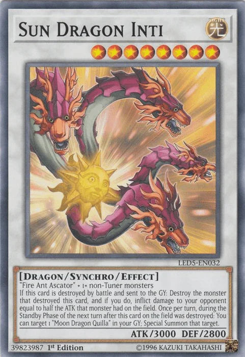 1st Edition, Common, Dragon, Legendary Duelists: Immortal Destiny, Light, Synchro/Effect Monster Sun Dragon Inti [LED5-EN032] Common - Trading Card World