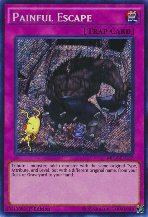 1st Edition, 2016 Mega-Tins Mega Pack, Normal Trap, Secret Rare, Trap, Unlimited Painful Escape [MP16-EN162] Secret Rare - Trading Card World