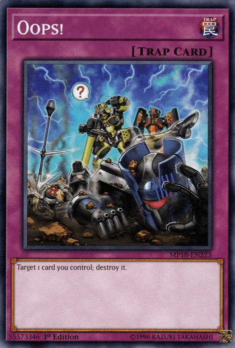 1st Edition, 2018 Mega-Tins Mega Pack, Common, Normal Trap, Trap Oops! [MP18-EN223] Common - Trading Card World