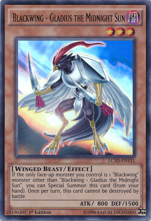 1st Edition, Dark, Effect Monster, Legendary Collection 5D's, Ultra Rare, Winged Beast Blackwing - Gladius the Midnight Sun [LC5D-EN131] Ultra Rare - Trading Card World