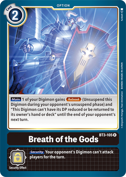 Black, BT3-105, Option, Rare, Release Special Booster Ver.1.5 Breath of the Gods [BT3-105] [Release Special Booster Ver.1.5] - Trading Card World
