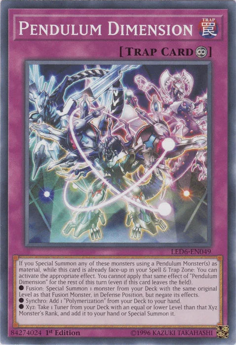 1st Edition, Common, Continuous Trap, Legendary Duelists: Magical Hero, Trap, Unlimited Pendulum Dimension [LED6-EN049] Common - Trading Card World