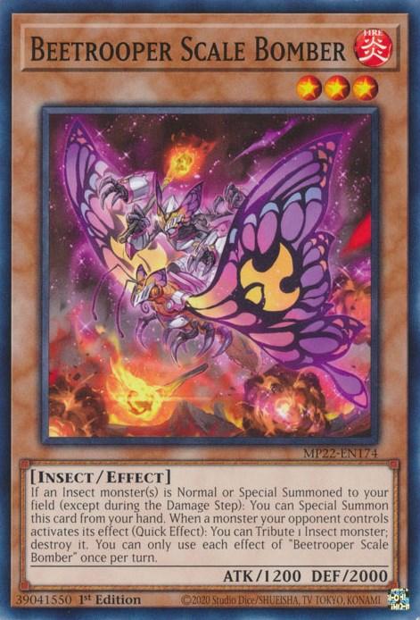 1st Edition, 2022 Tin of the Pharaoh's Gods, Common, Effect Monster, Fire, Insect Beetrooper Scale Bomber [MP22-EN174] Common - Trading Card World