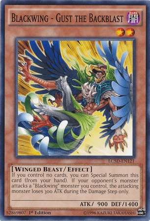 1st Edition, Common, Dark, Effect Monster, Legendary Collection 5D's, Winged Beast Blackwing - Gust the Backblast [LC5D-EN121] Common - Trading Card World