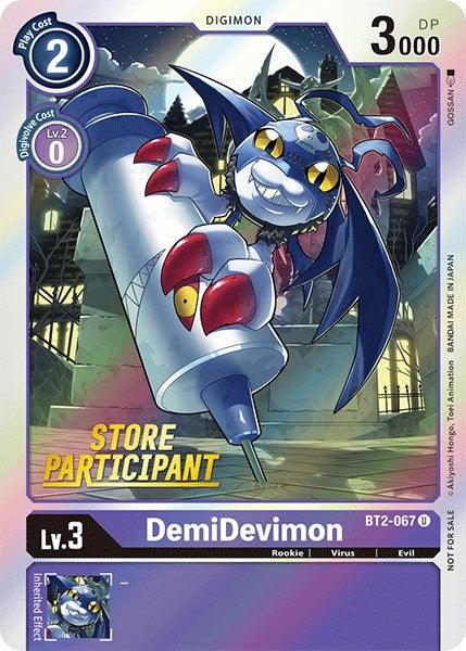 BT2-067, Digimon, Evil, Promo, Purple, Release Special Booster Promos, Rookie, Virus DemiDevimon [BT2-067] (Store Participant) [Release Special Booster Promos] - Trading Card World