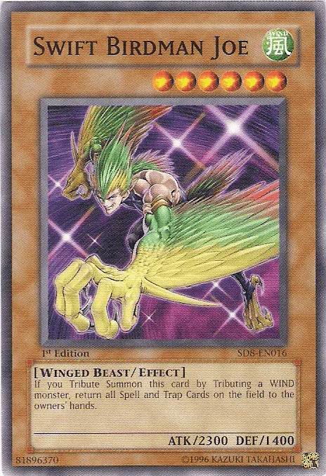 1st Edition, Common, Effect Monster, Structure Deck: Lord of the Storm, Unlimited, Wind, Winged Beast Swift Birdman Joe [SD8-EN016] Common - Trading Card World