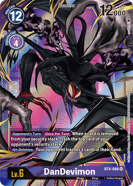 BT4-088, Digimon, Fallen Angel, Great Legend, Mega, Purple, Super Rare, Virus DanDevimon [BT4-088] (Alternate Art) [Great Legend] - Trading Card World
