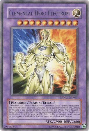 Fusion/Effect Monster, Light, McDonald's Promotional Cards, Rare, Unlimited, Warrior Elemental Hero Electrum (Redemption Replacement) [MDP2-EN001K] Rare - Trading Card World