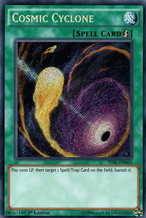 1st Edition, Quick Play Spell, Secret Rare, Spell, The Dark Illusion, Unlimited Cosmic Cyclone [TDIL-EN065] Secret Rare - Trading Card World