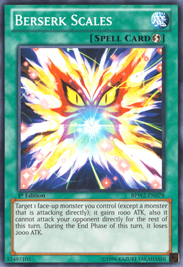 1st Edition, Battle Pack 2: War of the Giants - Round 2, Common, Quick Play Spell, Spell Berserk Scales [BPW2-EN078] Common - Trading Card World