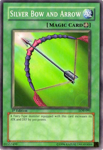 1st Edition, Common, Equip Spell, Spell, The Legend of Blue Eyes White Dragon, Unlimited Silver Bow and Arrow [LOB-091] Common - Trading Card World