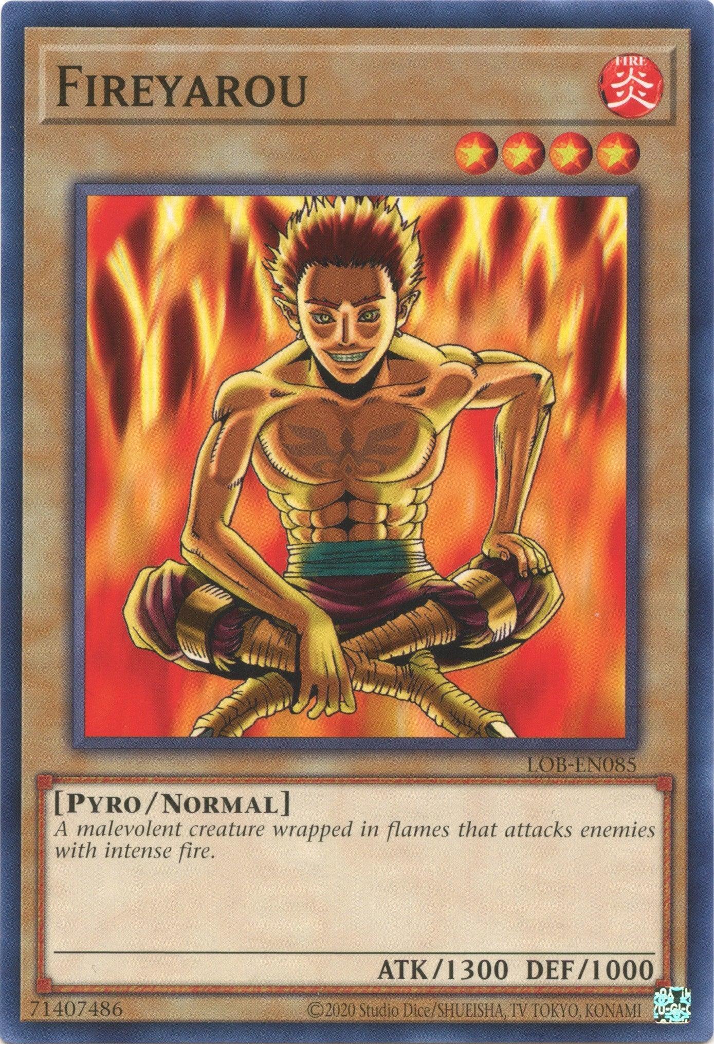Common, Fire, Legend of Blue Eyes White Dragon (25th Anniversary Edition), Normal Monster, Pyro, Unlimited Fireyarou (25th Anniversary) [LOB-EN085] Common - Trading Card World