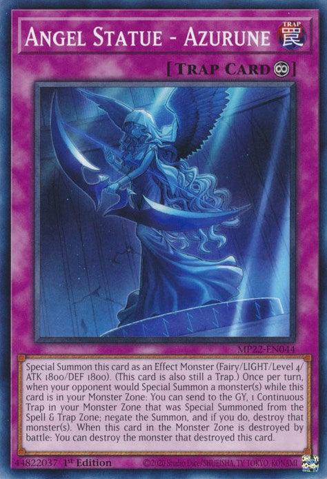 1st Edition, 2022 Tin of the Pharaoh's Gods, Common, Continuous Trap, Trap Angel Statue - Azurune [MP22-EN044] Common - Trading Card World