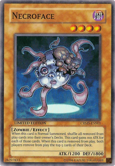 Crimson Crisis, Dark, Effect Monster, Limited, Super Rare, Zombie Necroface [CRMS-ENSE1] Super Rare - Trading Card World
