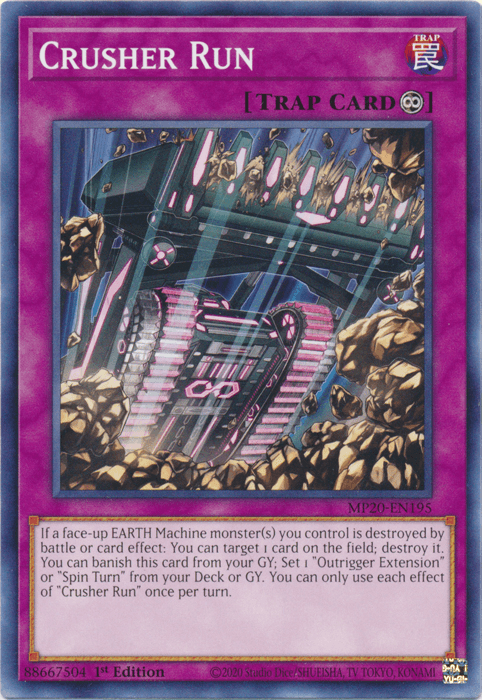 1st Edition, 2020 Tin of Lost Memories, Common, Continuous Trap, Trap Crusher Run [MP20-EN195] Common - Trading Card World