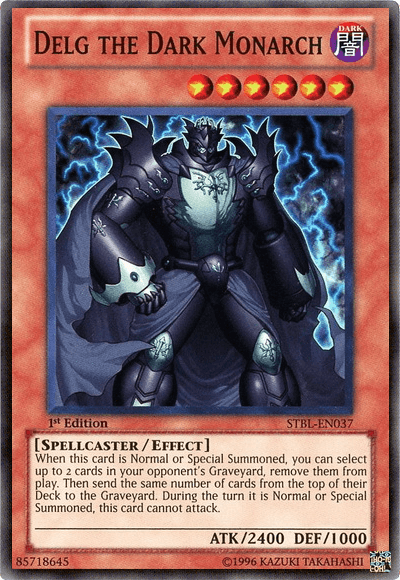 1st Edition, Dark, Effect Monster, Spellcaster, Starstrike Blast, Super Rare Delg the Dark Monarch [STBL-EN037] Super Rare - Trading Card World