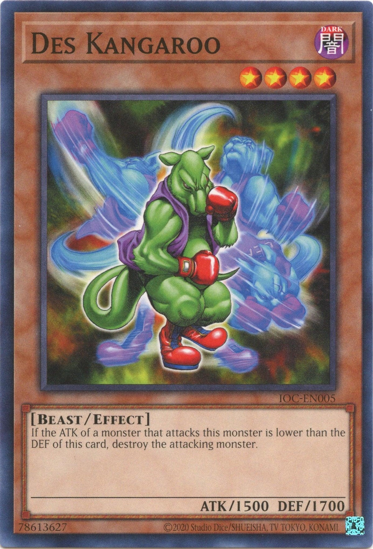 Beast, Common, Dark, Effect Monster, Invasion of Chaos (25th Anniversary Edition), Unlimited Des Kangaroo (25th Anniversary) [IOC-EN005] Common - Trading Card World