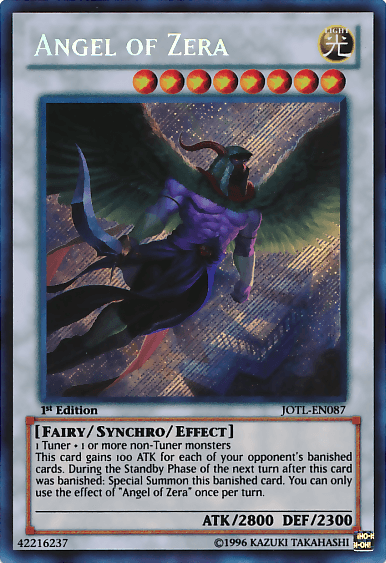 1st Edition, Fairy, Judgment of the Light, Light, Secret Rare, Synchro/Effect Monster, Unlimited Angel of Zera [JOTL-EN087] Secret Rare - Trading Card World