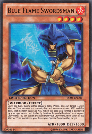 Effect Monster, Fire, Legendary Collection 4: Joey's World, Limited, Ultra Rare, Warrior Blue Flame Swordsman [LC04-EN001] Ultra Rare - Trading Card World
