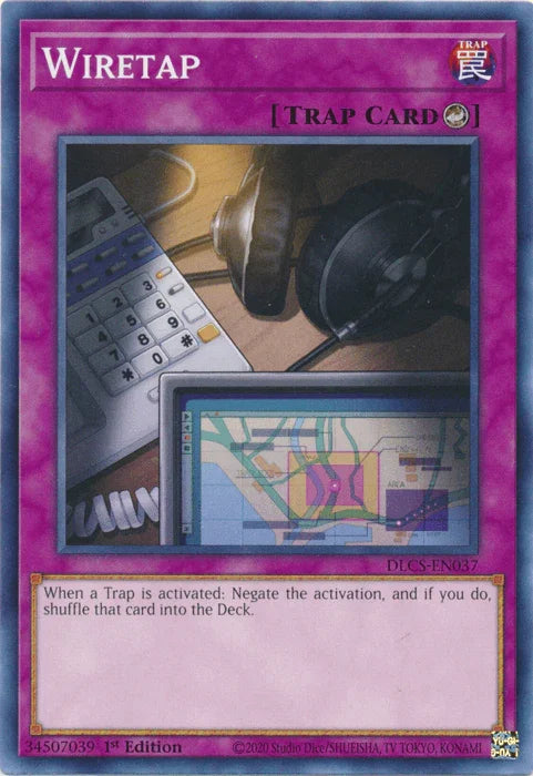 1st Edition, Common, Counter Trap, Dragons of Legend: The Complete Series, Trap Wiretap [DLCS-EN037] Common - Trading Card World