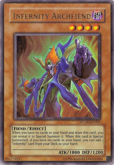 Dark, Effect Monster, Fiend, Limited, Stardust Accelerator Promos, Ultra Rare Infernity Archfiend [WC09-EN001] Ultra Rare - Trading Card World