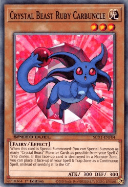 1st Edition, Common, Effect Monster, Fairy, Light, Speed Duel GX: Duel Academy Box Crystal Beast Ruby Carbuncle [SGX1-ENF04] Common - Trading Card World