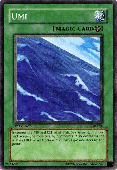 1st Edition, Common, Field Spell, Spell, The Legend of Blue Eyes White Dragon, Unlimited Umi [LOB-050] Common - Trading Card World