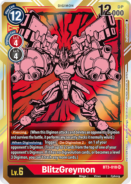 BT3-018, Cyborg, Digimon, Mega, Red/Black, Release Special Booster Ver.1.5, Super Rare, Virus BlitzGreymon [BT3-018] (Alternate Art) [Release Special Booster Ver.1.5] - Trading Card World