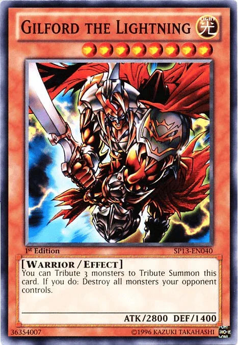 1st Edition, Common, Effect Monster, Light, Star Pack 2013, Unlimited, Warrior Gilford the Lightning [SP13-EN040] Common - Trading Card World