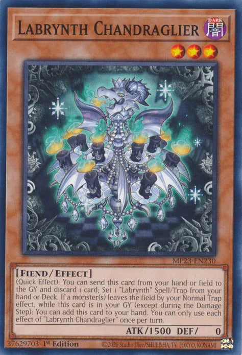 1st Edition, Common, Dark, Dueling Heroes Collectors Tin - Mega Pack (25th Anniversary Edition), Effect Monster, Fiend Labrynth Chandraglier [MP23-EN230] Common - Trading Card World