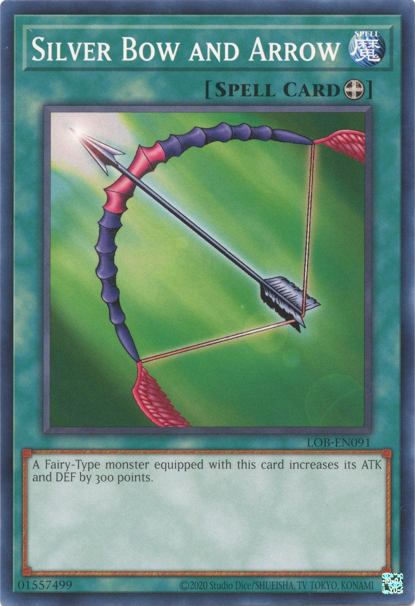 Common, Equip Spell, Legend of Blue Eyes White Dragon (25th Anniversary Edition), Spell, Unlimited Silver Bow and Arrow (25th Anniversary) [LOB-EN091] Common - Trading Card World