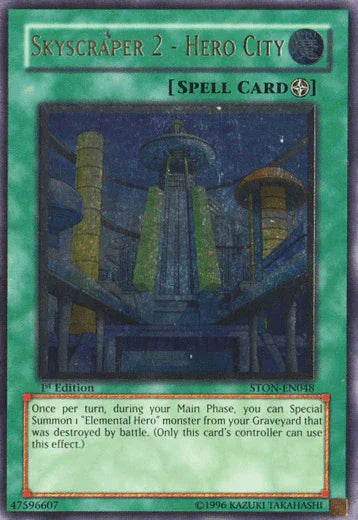 1st Edition, Field Spell, Spell, Strike of Neos, Ultimate Rare, Unlimited Skyscraper 2 - Hero City [STON-EN048] Ultimate Rare - Trading Card World