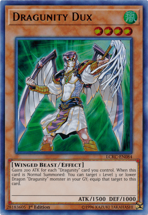 1st Edition, Effect Monster, Legendary Collection Kaiba, Ultra Rare, Unlimited, Wind, Winged Beast Dragunity Dux [LCKC-EN084] Ultra Rare - Trading Card World