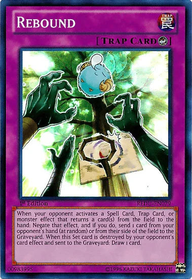 1st Edition, Counter Trap, Return of the Duelist, Super Rare, Trap, Unlimited Rebound [REDU-EN079] Super Rare - Trading Card World